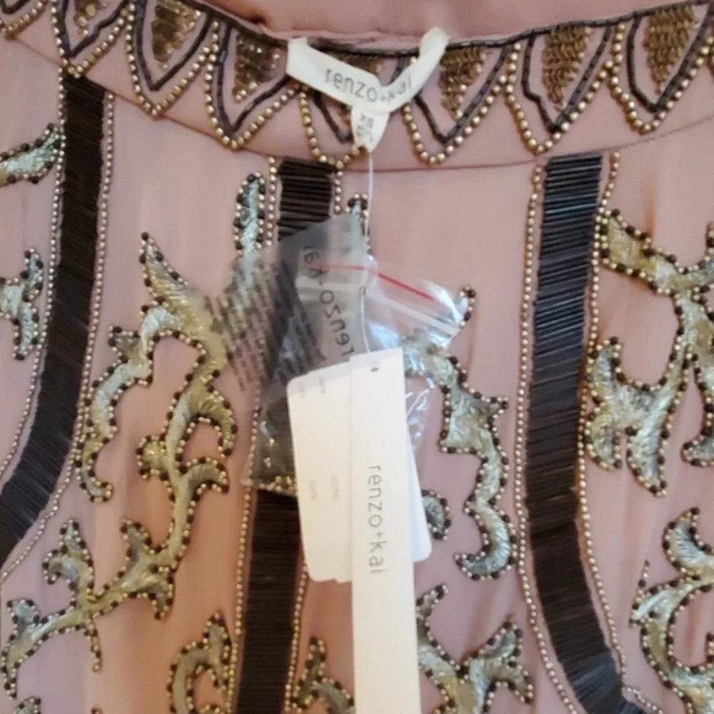 Renzo + Kai silk beaded skirt NWT